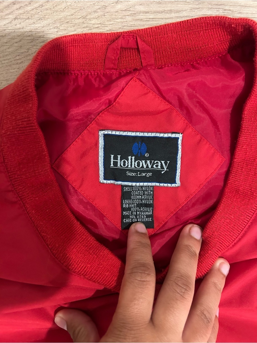 90s Vintage Holloway Coca-Cola Embroidered Red Pullover Windbreaker Crewneck - Picture 3 of 3